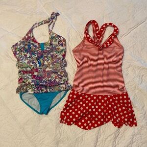 2 Lands’ End 1 piece swim suits. Girls size 16